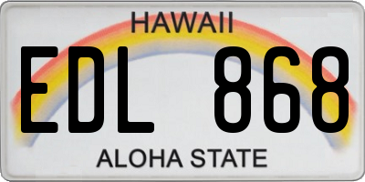 HI license plate EDL868