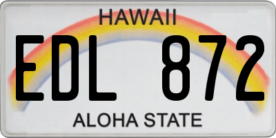 HI license plate EDL872