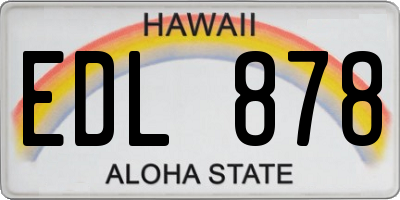 HI license plate EDL878