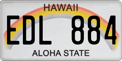 HI license plate EDL884