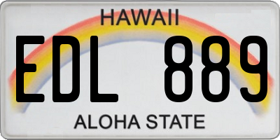 HI license plate EDL889