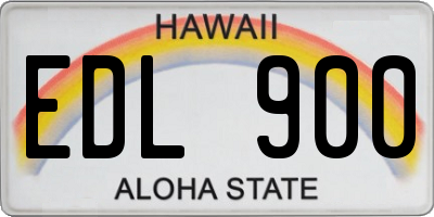 HI license plate EDL900