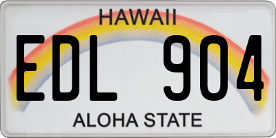 HI license plate EDL904