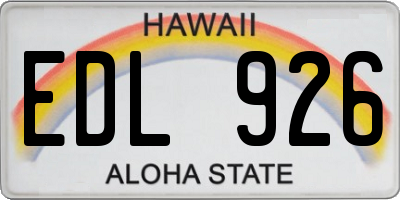 HI license plate EDL926