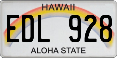 HI license plate EDL928