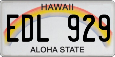 HI license plate EDL929