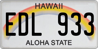 HI license plate EDL933