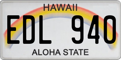 HI license plate EDL940