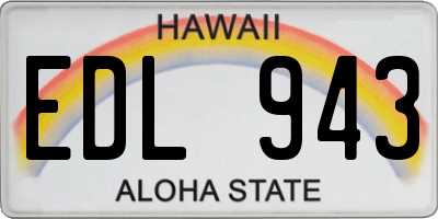 HI license plate EDL943