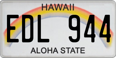 HI license plate EDL944