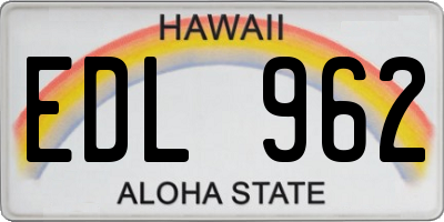 HI license plate EDL962