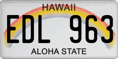 HI license plate EDL963