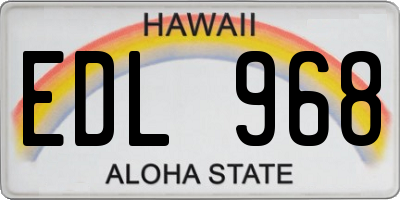 HI license plate EDL968