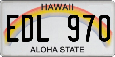 HI license plate EDL970
