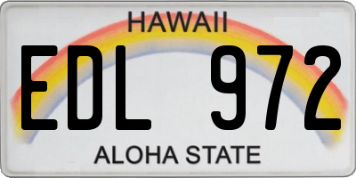 HI license plate EDL972