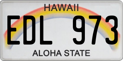 HI license plate EDL973