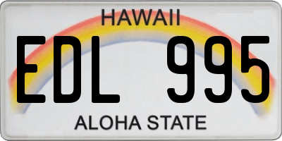 HI license plate EDL995