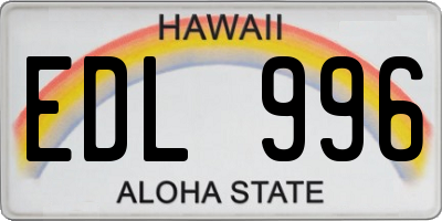 HI license plate EDL996