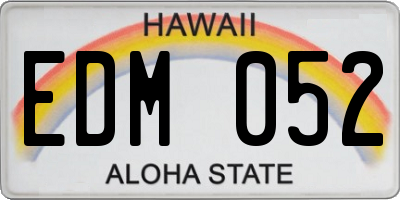 HI license plate EDM052