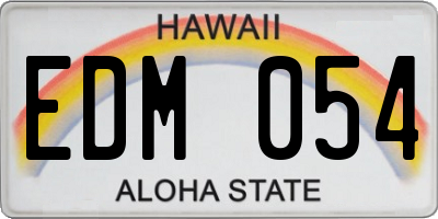 HI license plate EDM054