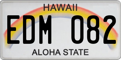 HI license plate EDM082