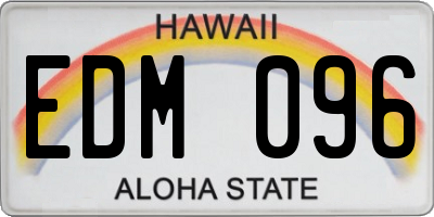 HI license plate EDM096