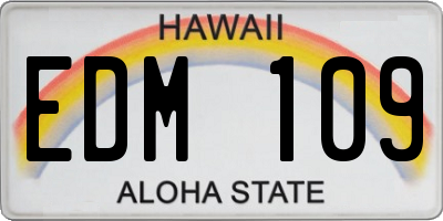 HI license plate EDM109