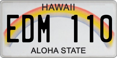 HI license plate EDM110