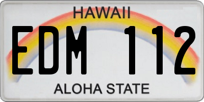 HI license plate EDM112