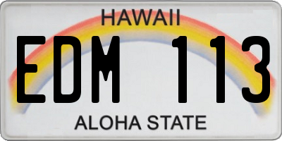 HI license plate EDM113