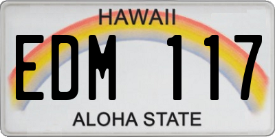 HI license plate EDM117
