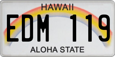 HI license plate EDM119