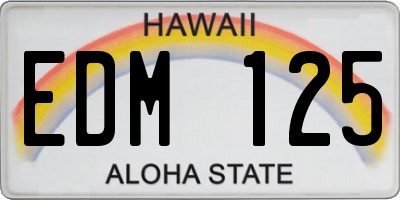 HI license plate EDM125