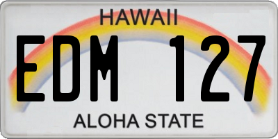 HI license plate EDM127