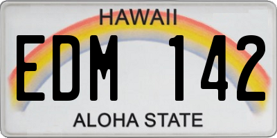 HI license plate EDM142