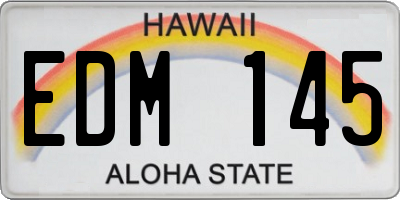 HI license plate EDM145