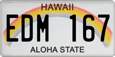 HI license plate EDM167