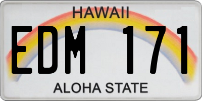 HI license plate EDM171