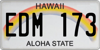 HI license plate EDM173
