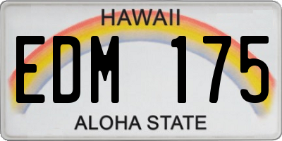 HI license plate EDM175