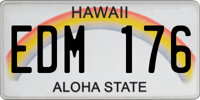 HI license plate EDM176