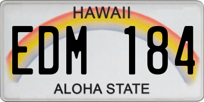 HI license plate EDM184