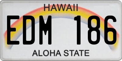 HI license plate EDM186