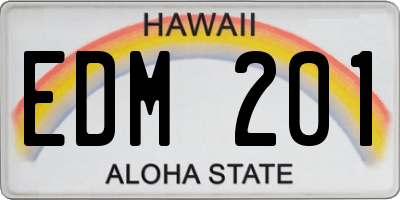 HI license plate EDM201