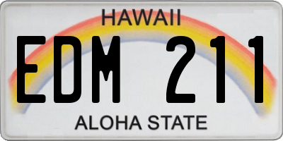 HI license plate EDM211