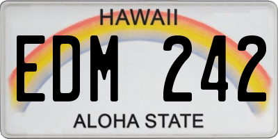 HI license plate EDM242