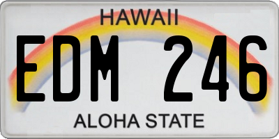 HI license plate EDM246