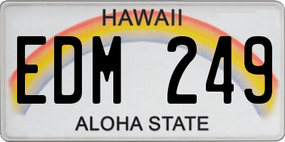 HI license plate EDM249