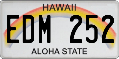 HI license plate EDM252