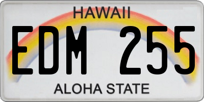 HI license plate EDM255